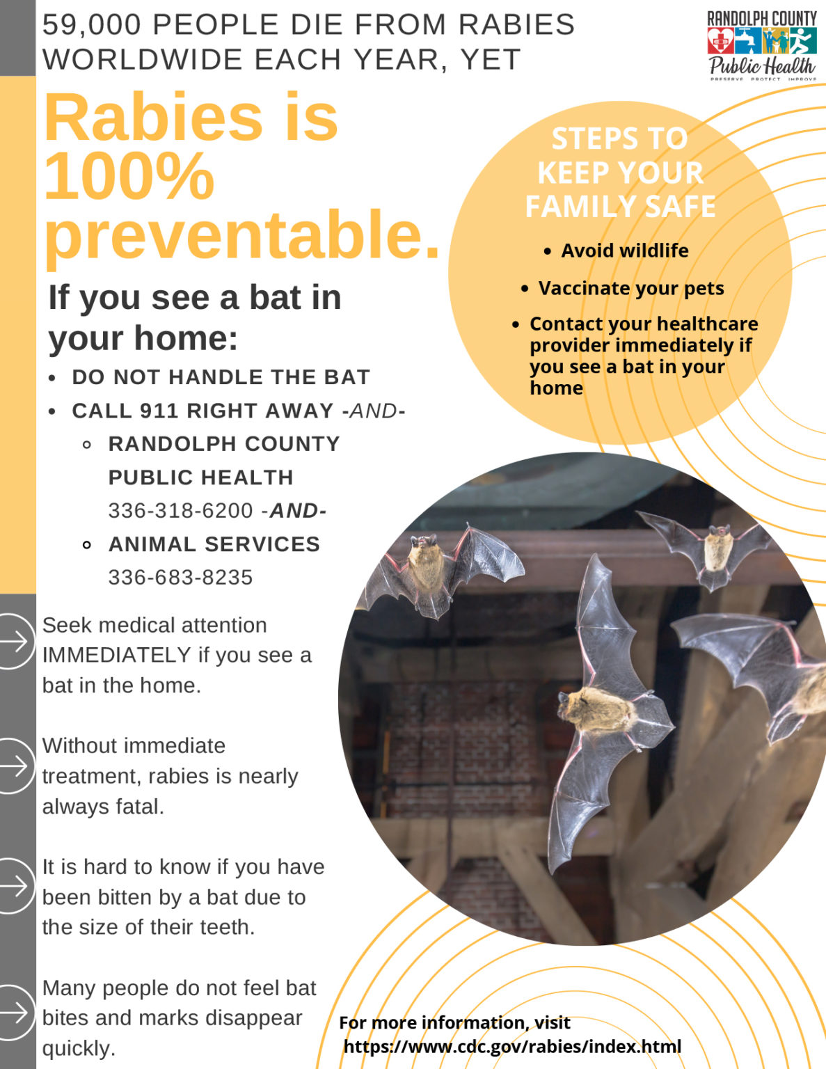Rabies is 100 preventable. Town of Franklinville